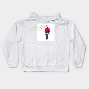 fashion illustration red and black Kids Hoodie